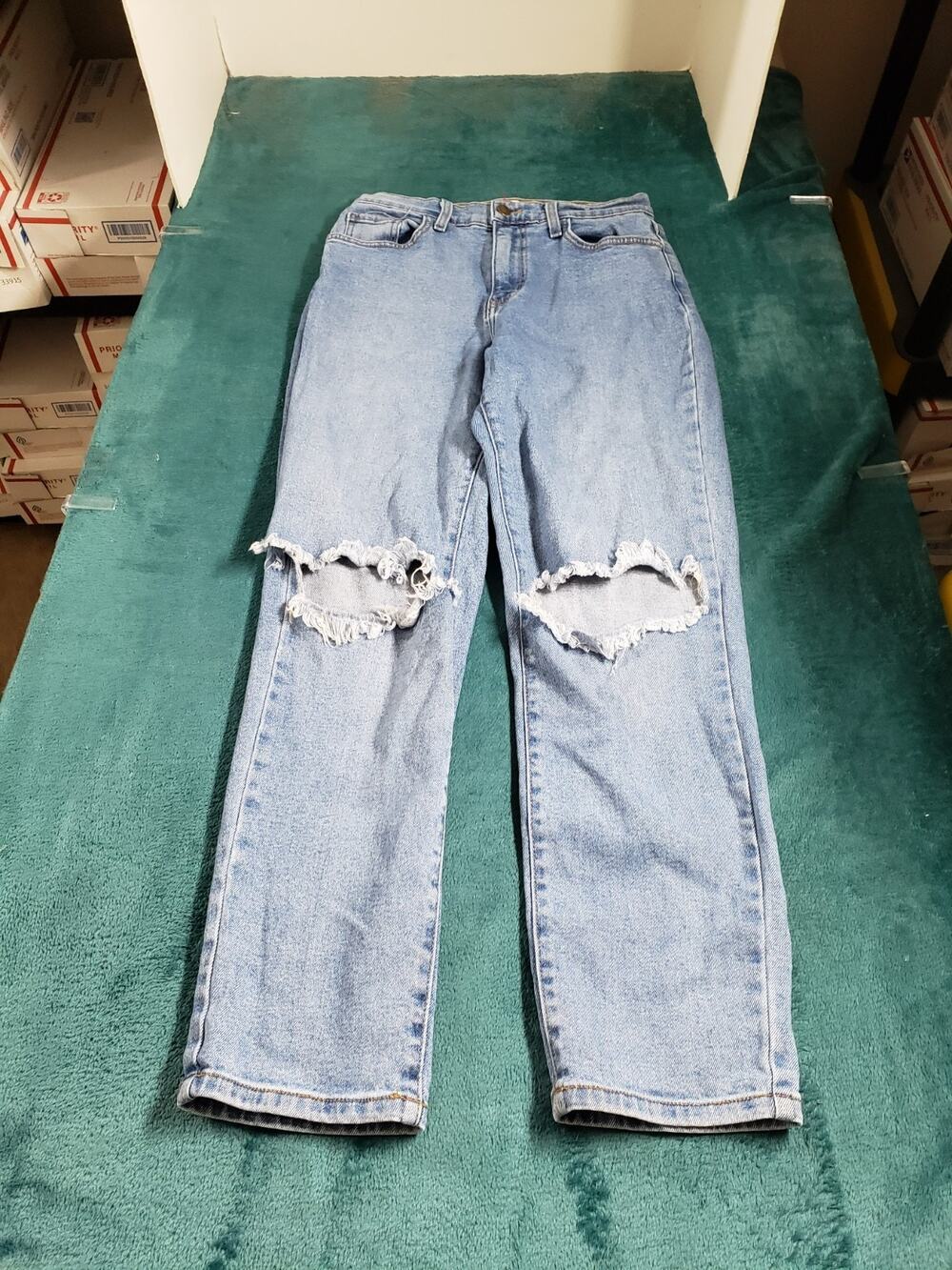 Vibrant Miu Jeans Size 9 Womens Blue Pants Stretch Denim Mid Rise Straight